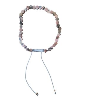 Rhodoniet hartjes armband van natuursteen