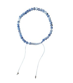 Sodaliet hartjes armband van natuursteen