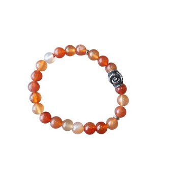 Agaat dames armband met roos kraal