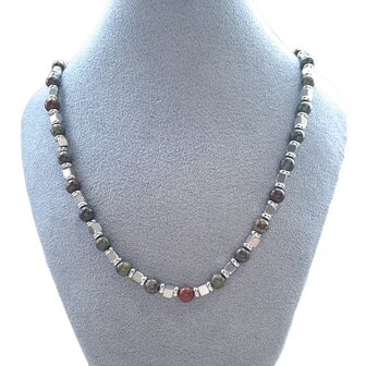 Draken bloed Jaspis heren ketting
