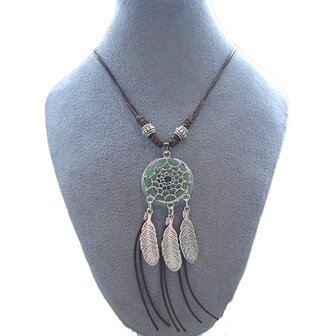 Natuurstenen dromenvanger ketting Jade