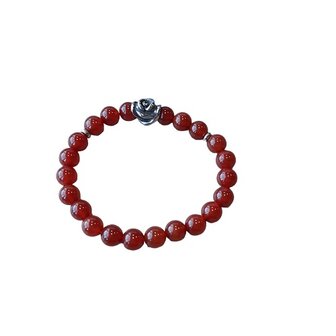 Dames armband Carneool met roos kraal