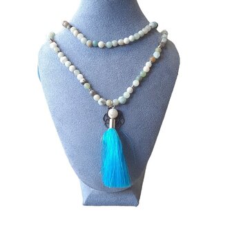 Mala ketting met Amazoniet natuursteen kralen