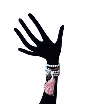 Mala ketting/armband met witte Agaat