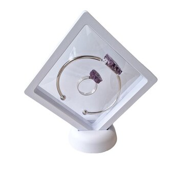 Dames set armband en ring met paarse Agaat