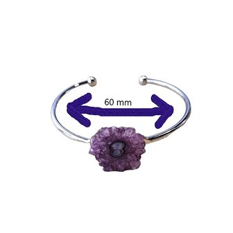 Dames set armband en ring met witte Agaat