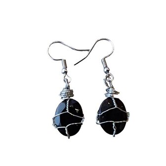 Oorbellen van natuursteen Onyx