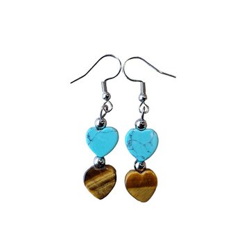 Tijgeroog met Turquoise oorbellen