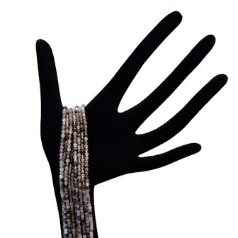 Strengen kralen Zilver Obsidiaan