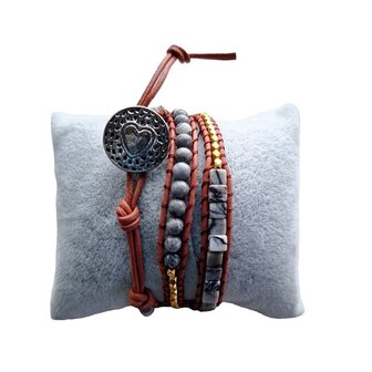 Wikkel armband met natuursteen Agaat Matrix