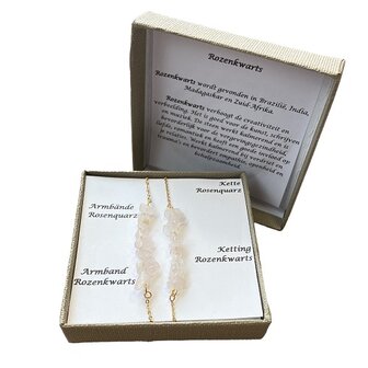 Set van natuursteen split Rozenkwarts