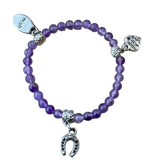 Kinder armband met Amethist natuursteen