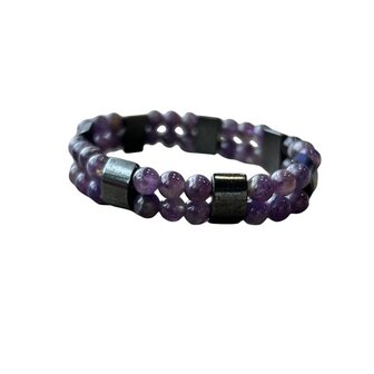 Hematiet en Amethist dames armband