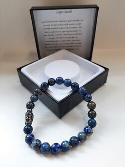 Heren armband Lapis Lazuli met Boeddha kraal