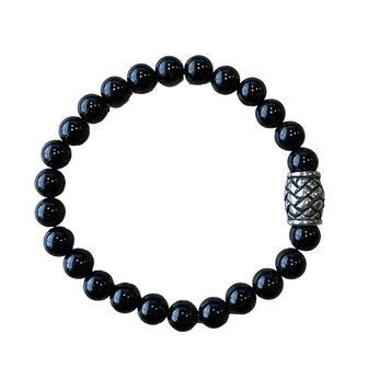 Onyx natuurstenen heren armband met Vlecht kraal