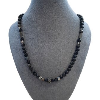 Heren ketting met natuursteen Valkenoog