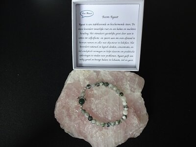 Dames armband Boom Agaat 6 mm met Engel kraal