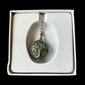 Dames ketting Geboortesteen Jade (leeuw)