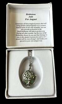 Dames ketting Geboortesteen Jade (leeuw)