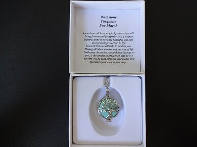 Dames ketting Geboortesteen Turquoise (vissen)