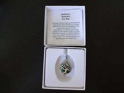 Dames ketting Geboortesteen Malachiet (Stier)