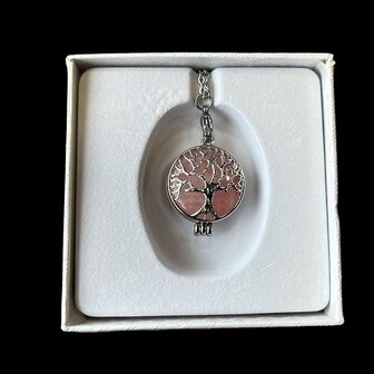 Damesketting Geboortesteen Rozenkwarts (tweeling)