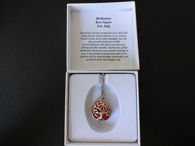 Damesketting Geboortesteen Rode Jaspis (kreeft)