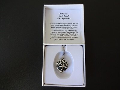 Dames ketting Geboortesteen Lapis Lazuli (maagd)