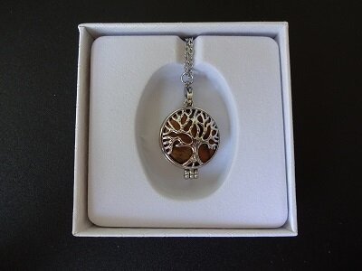 Dames ketting Geboortesteen Tiger Eye for October