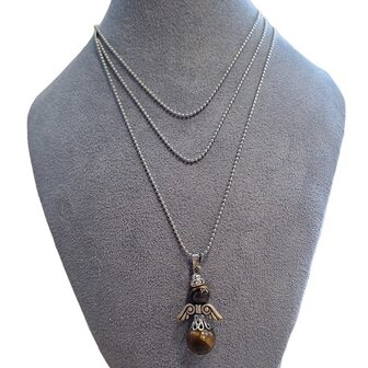 Ketting met geluksengel van Tijgeroog