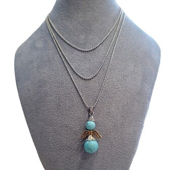 Ketting met geluksengel van Turquoise