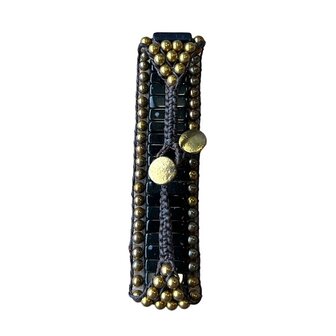 Brede armband Sneeuwvlok Obsidiaan