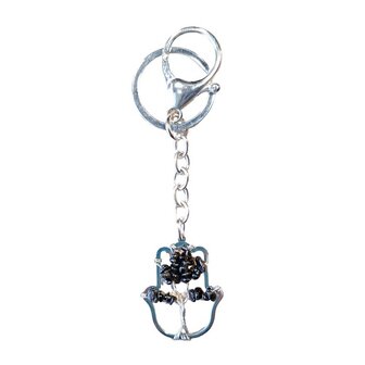 Hamsa hand met Tree of Life en natuursteen Onyx