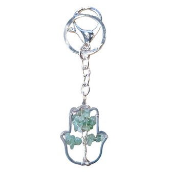 Hamsa hand Tree of Life met Aventurijn