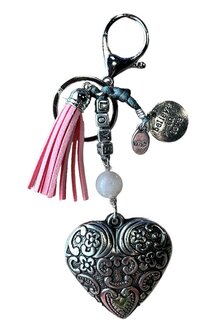 Sleutelhanger LOVE met Rozenkwarts