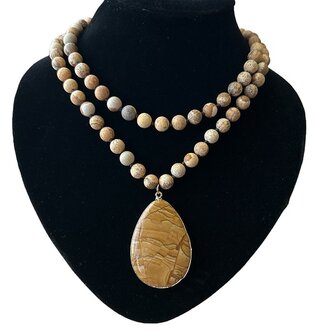 Bohemian ketting gele Jaspis