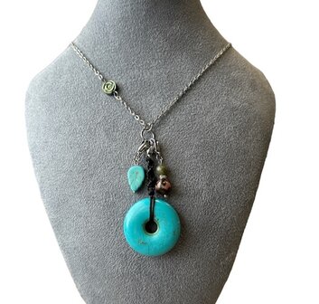 Ketting Bi schijf van Turquoise