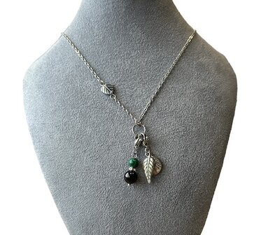 Ketting met Bi schijf Rozenkwarts