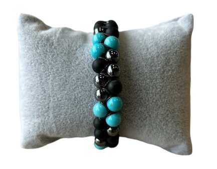 Gevlochten dames armband met Turquoise