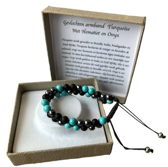 Gevlochten dames armband met Turquoise