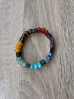 Dames armband Regenboog &amp; Hematiet