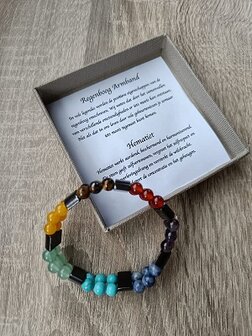 Dames armband Regenboog &amp; Hematiet