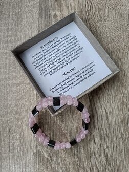 Dames armband Rozenkwarts &amp; Hematiet
