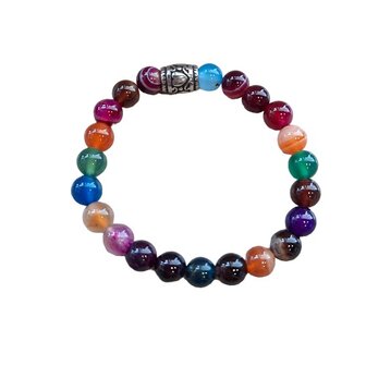 Natuurstenen Agaat met Chakra kleuren dames armband