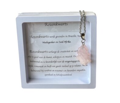 Ketting met kerstboom van Rozenkwarts