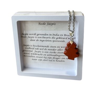 Ketting met kerstboom van rode Jaspis