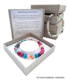 Dames armband Rozenkwarts 5 mm vierkante stenen met veer bedel