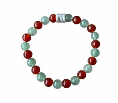 Heren armband met Aventurijn en Carneool