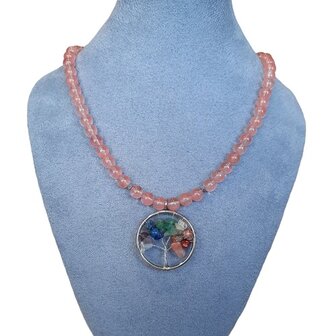 Tree of Life ketting met rode Calciet