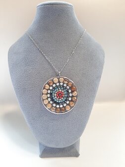 Mandala ketting met gele Jaspis natuursteen